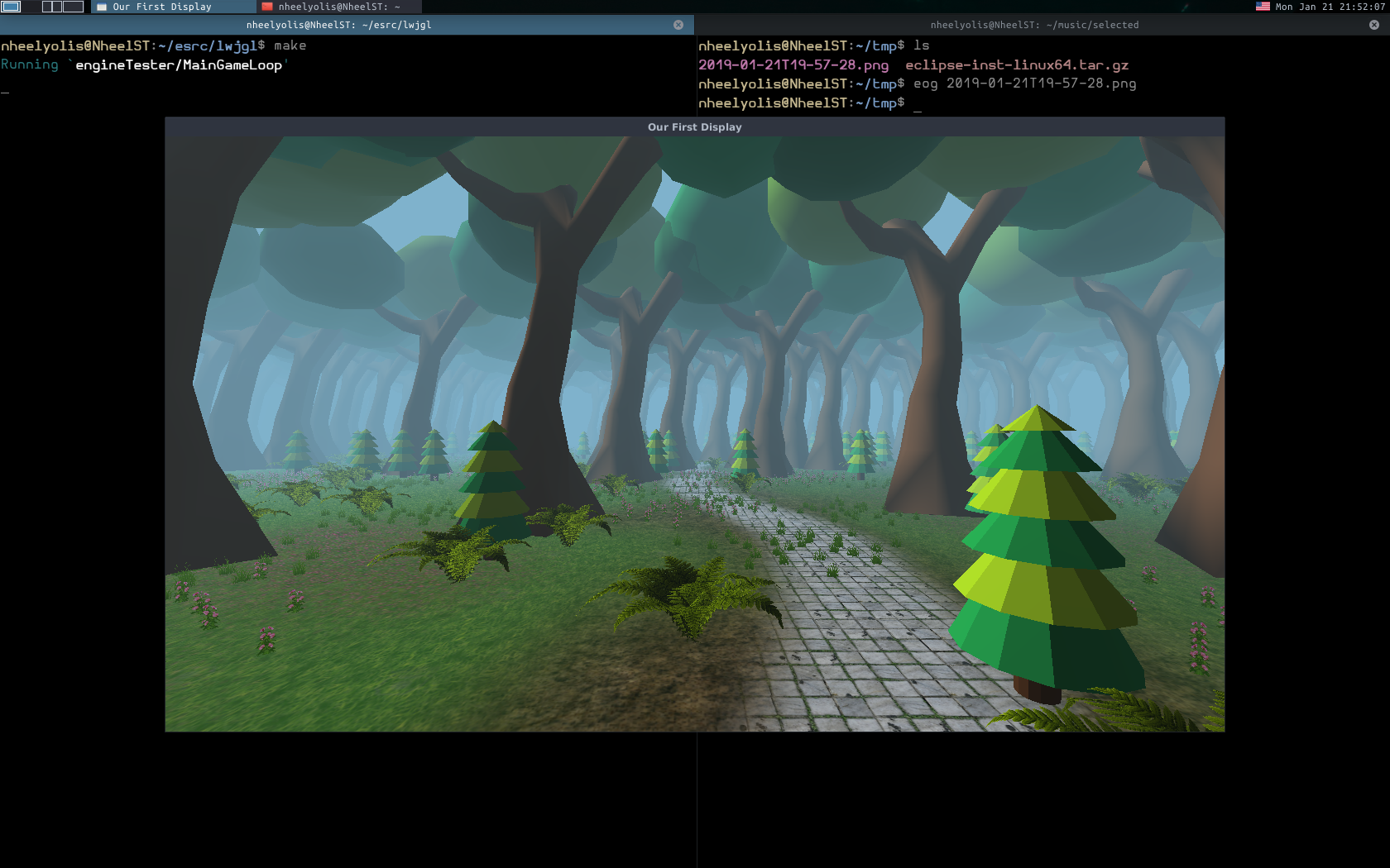 Running ThinMatrix's LWJGL tutorial engine from Terminator