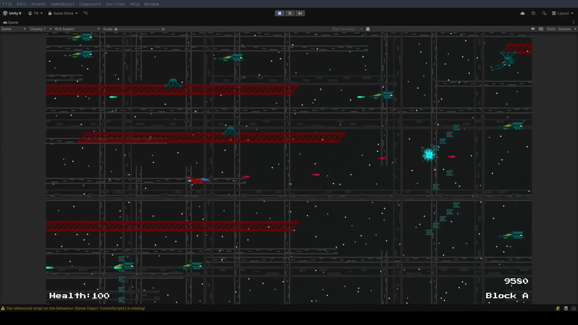Gameplay showing updated art style and player destoying mines