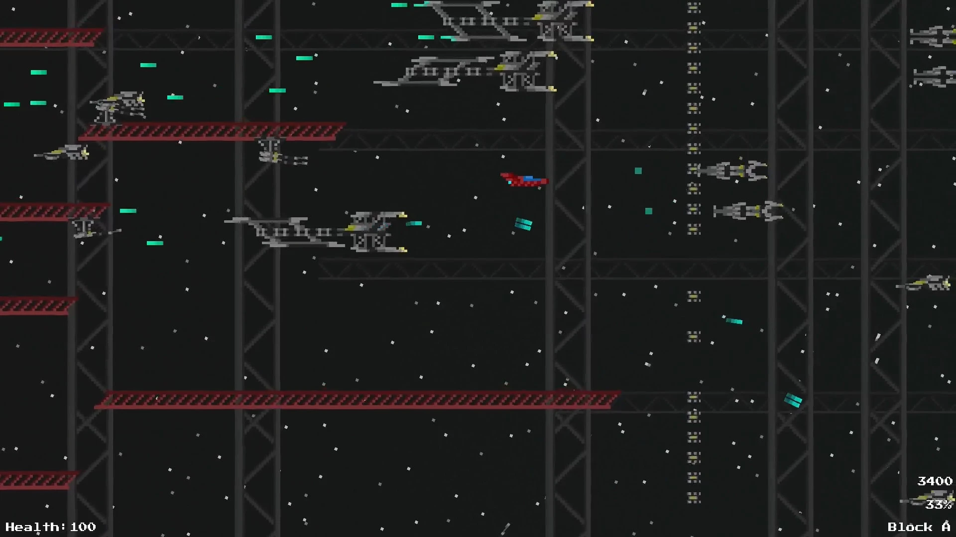 Gamepley screenshot showing machine gun and freezer enemies