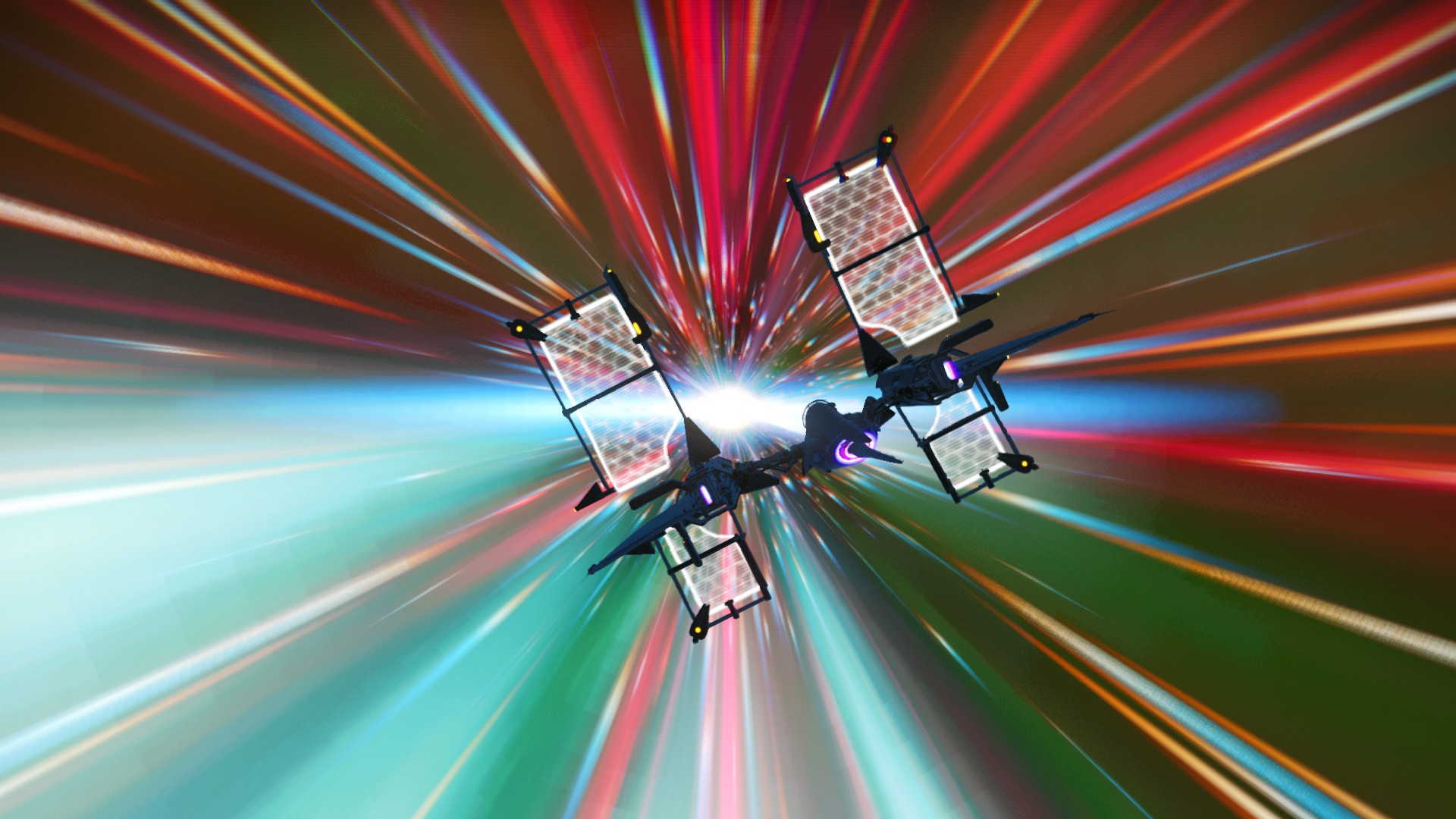 My starter solar ship during a black hole jump